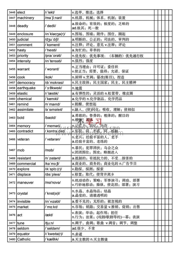斌斌老师28天考研大纲单词(乱序背诵版)颉斌斌 PDF 113.51MB